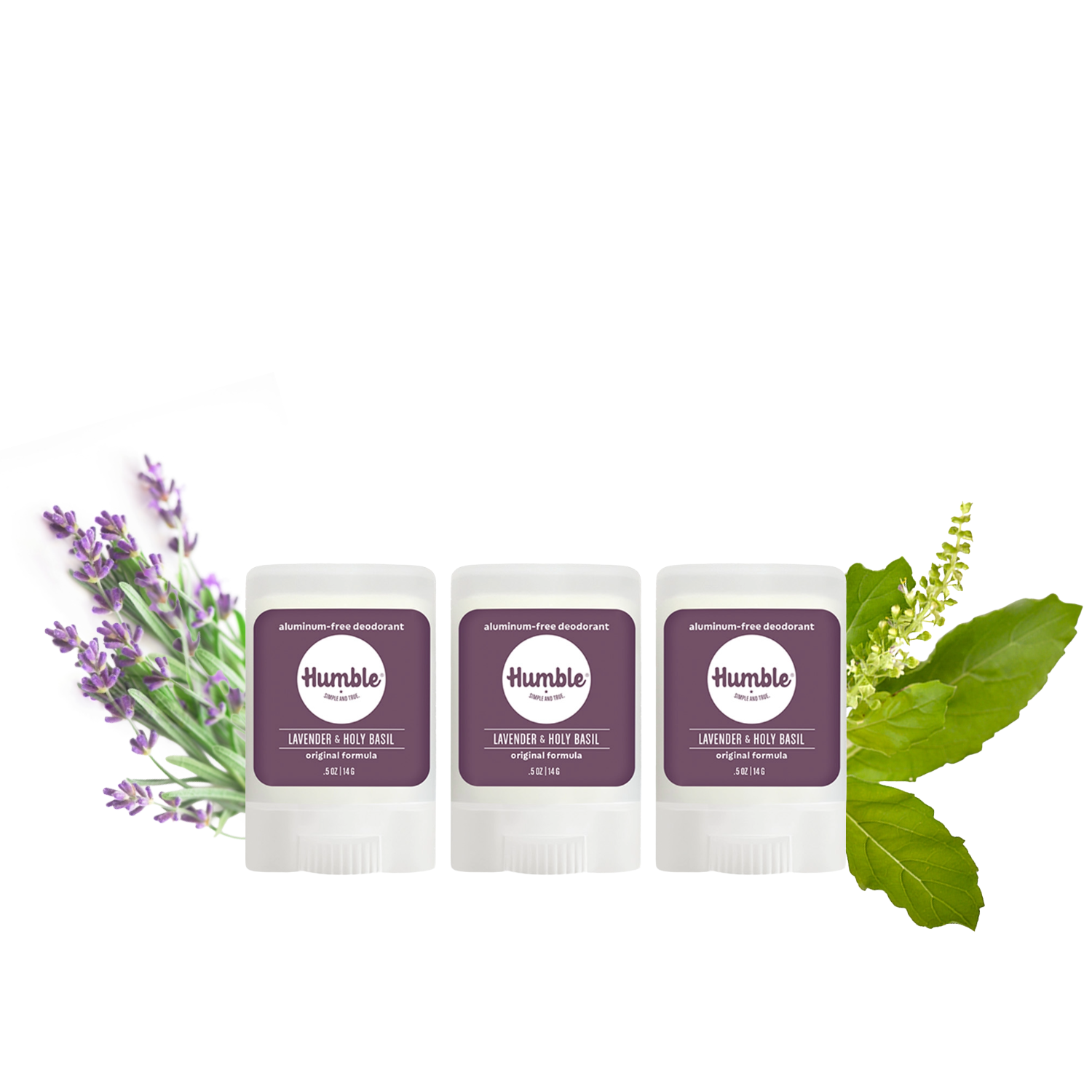 Lavender & Holy Basil Natural Deodorant 14g - Bundle of 3